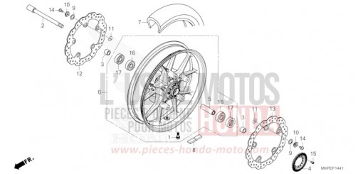 ROUE AVANT (CB500FAN/P) CB500FAN de 2022